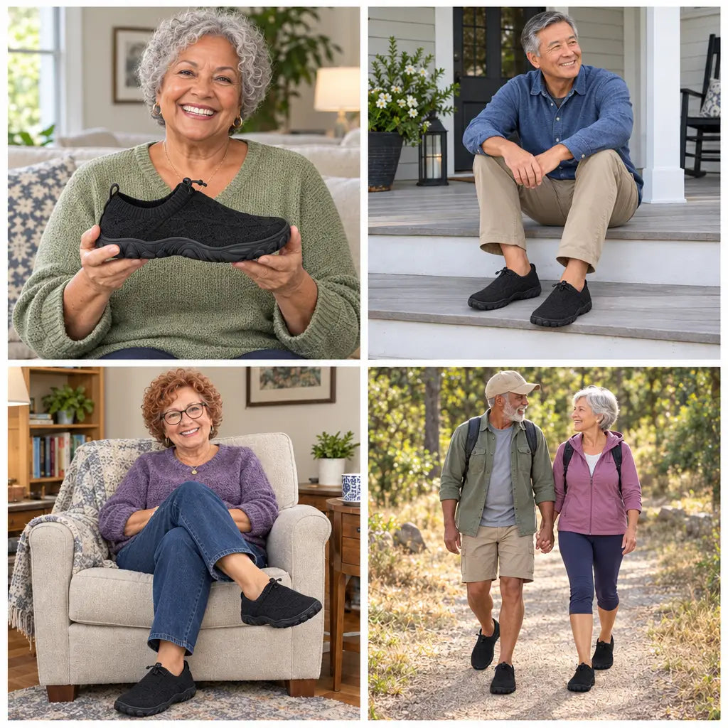 AlphaV senior lifestyle collage with fictional models