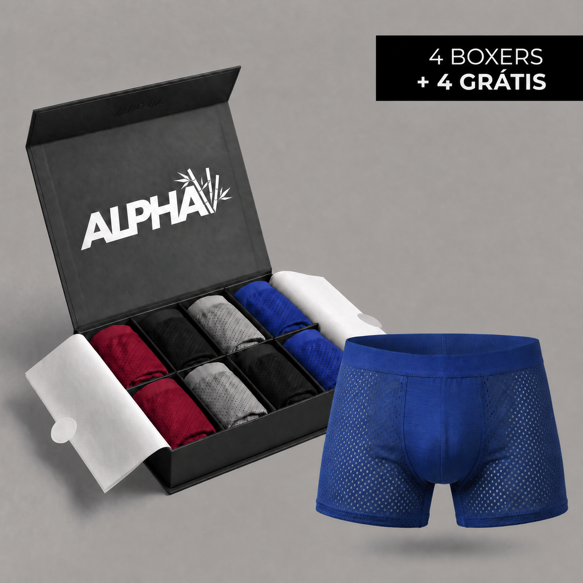 Boxers de fibra de bambu premium — uma nova dimensão de conforto durante todo o dia.