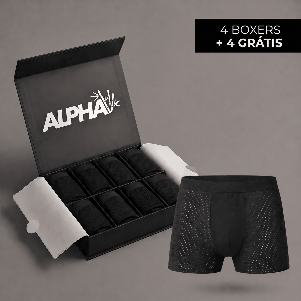Boxers de fibra de bambu premium — uma nova dimensão de conforto durante todo o dia.