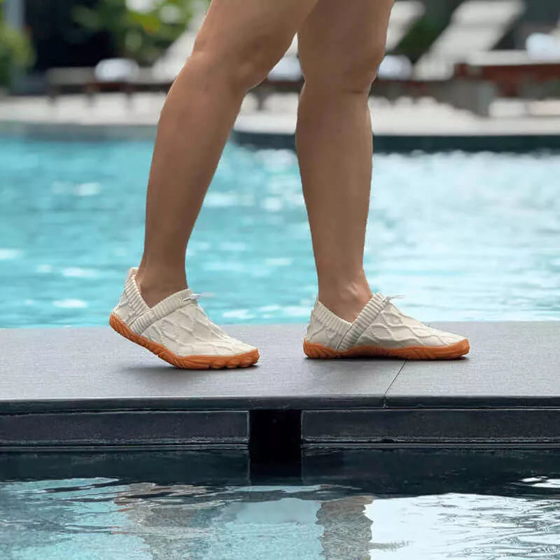 AlphaV knit shoes — poolside styling