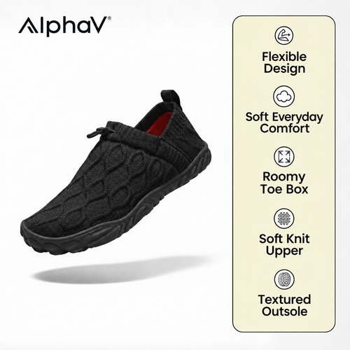 AlphaV comfort knit shoe features