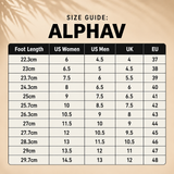 AlphaV shoe size guide