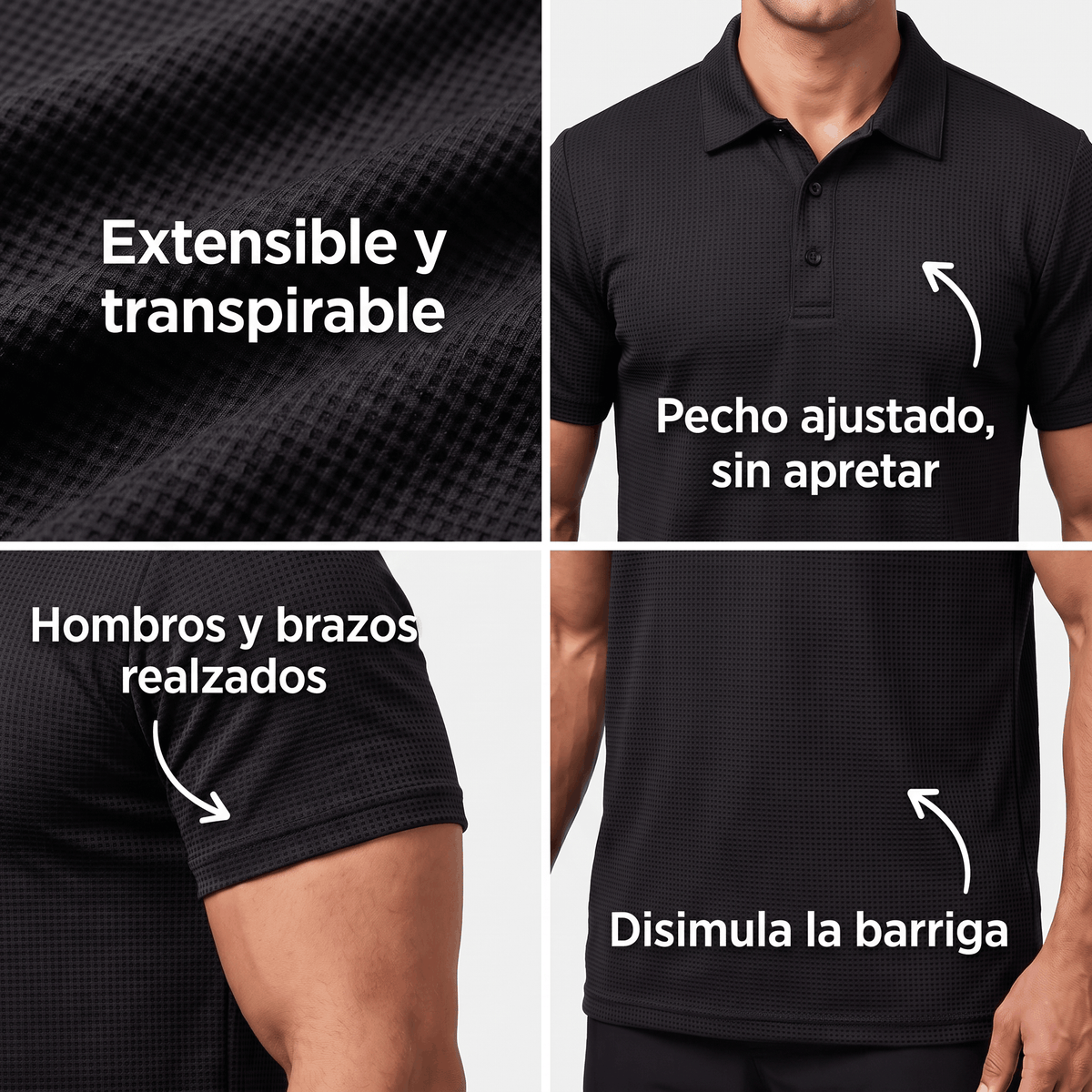Polo AlphaV Fit — Diseñado para hombres con barriga